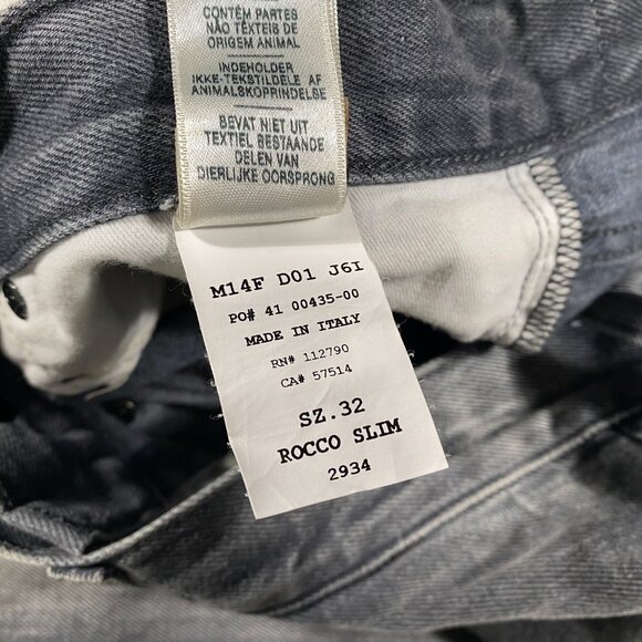 True Religion Rocco Slim Made in Italy Straight Leg Gray Jeans mens size 32x30.5 - Picture 8 of 12